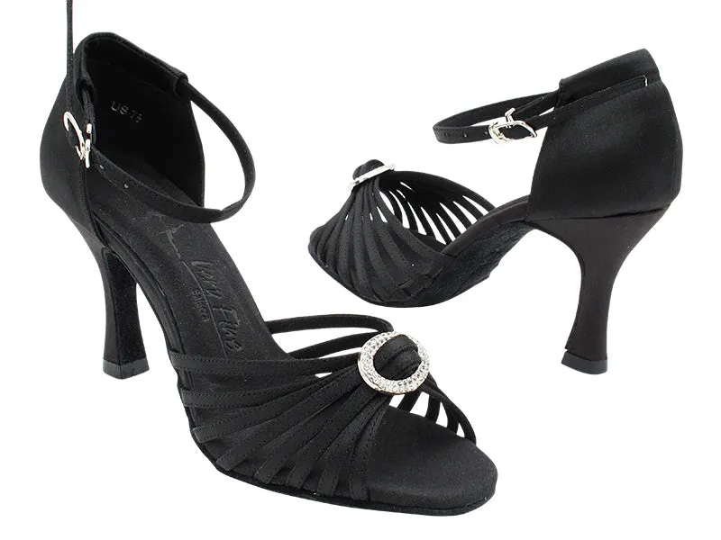 1671B Black Satin 3" Heel