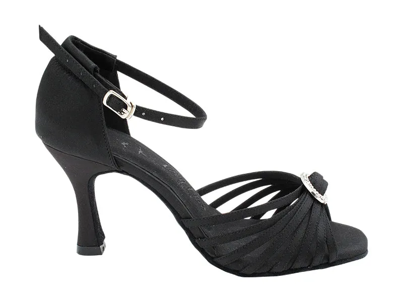 1671B Black Satin 3" Heel
