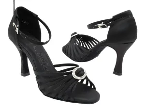 1671B Black Satin 3" Heel
