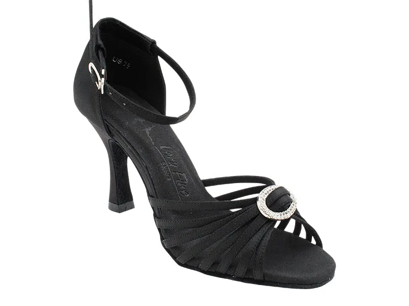 1671B Black Satin 3" Heel