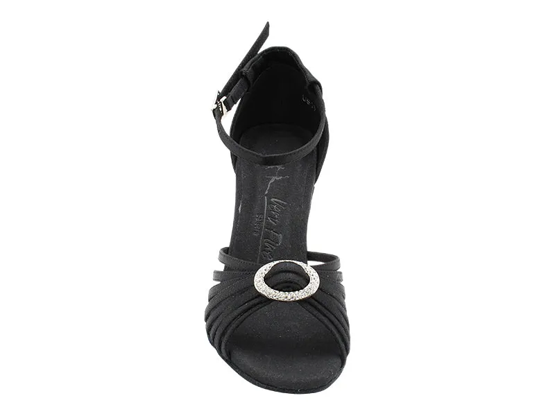 1671B Black Satin 3" Heel