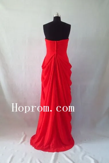 A-Line Chiffon Prom Dresses,Strapless Prom Dress,Evening Dress