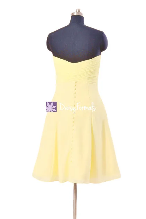Banana Yellow Sweet 16 Party Dress Strapless Banana Party Dress Cocktail Dress (BM8470)