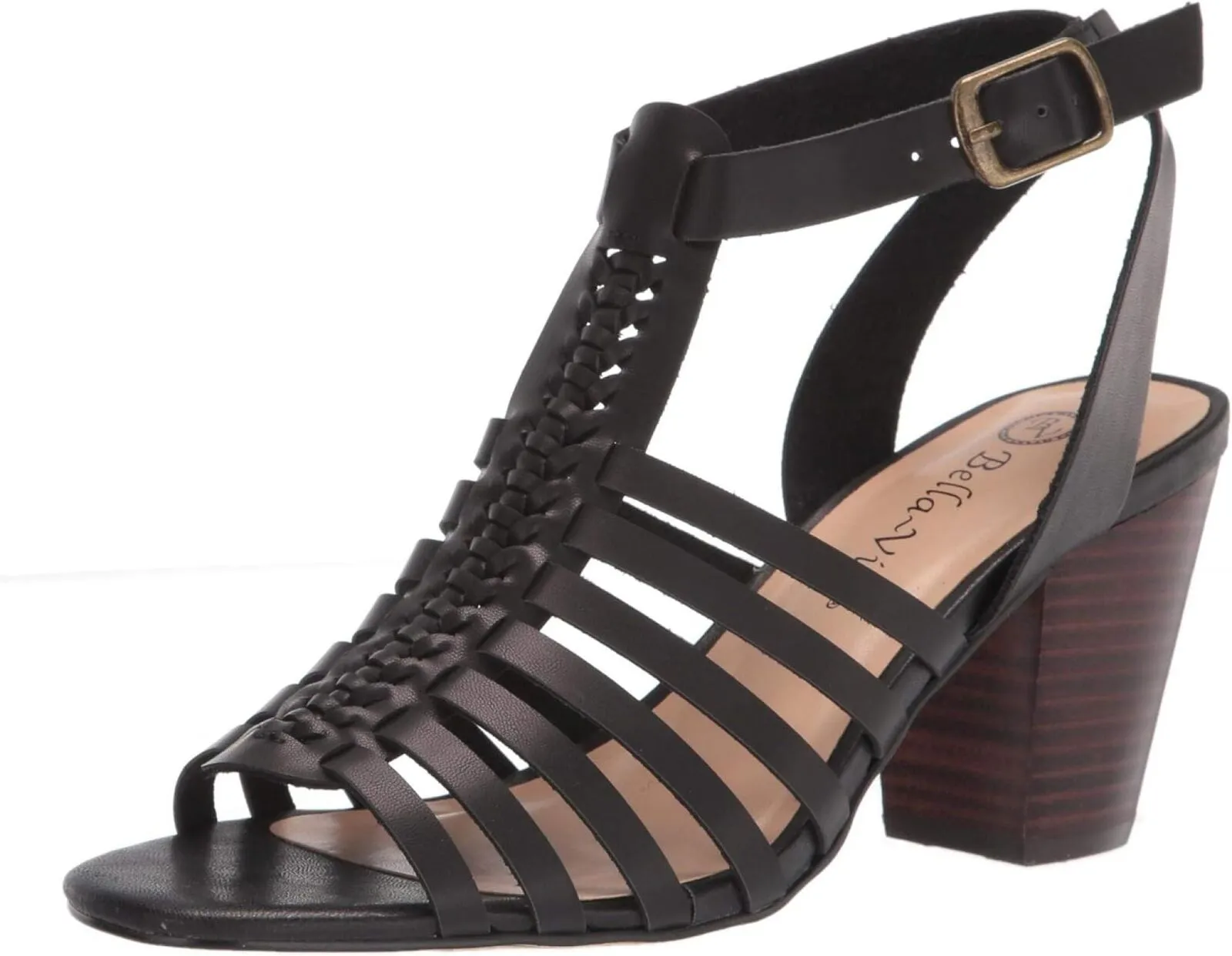 Bella Vita Women's Block Heel Sandal Heeled Shoes JODI Black 11W