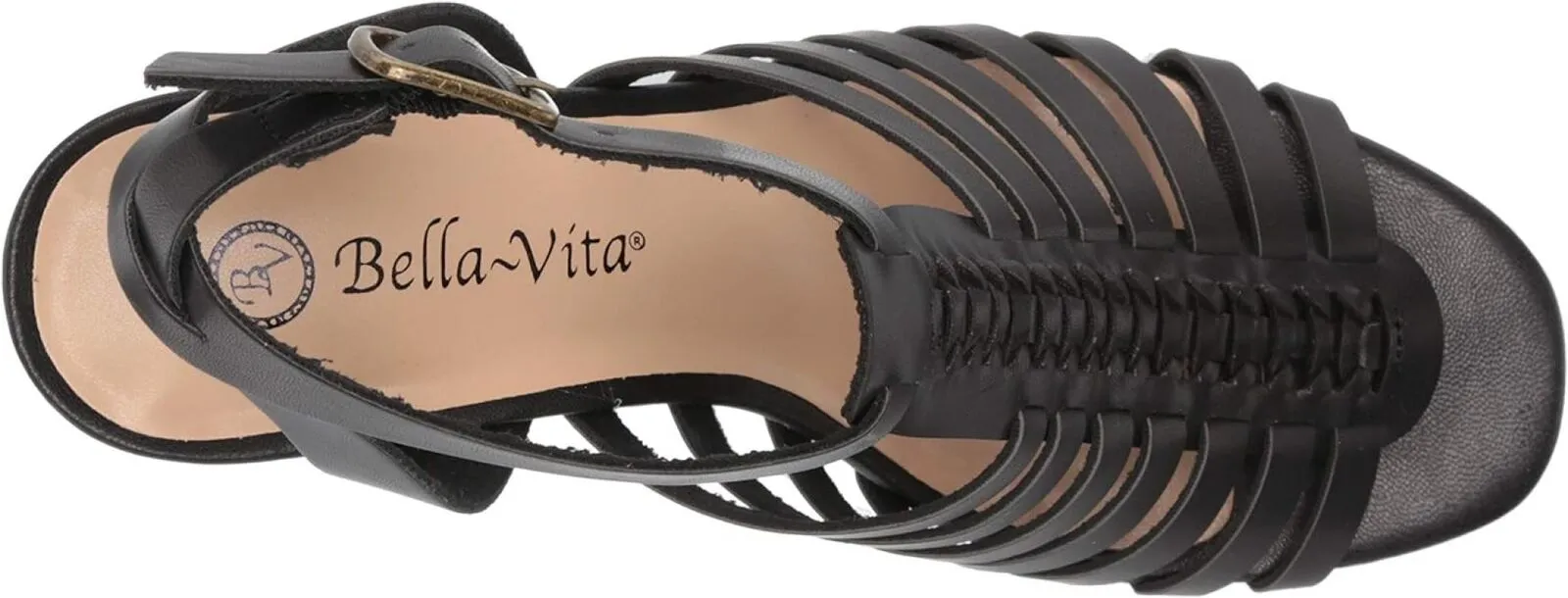 Bella Vita Women's Block Heel Sandal Heeled Shoes JODI Black 11W