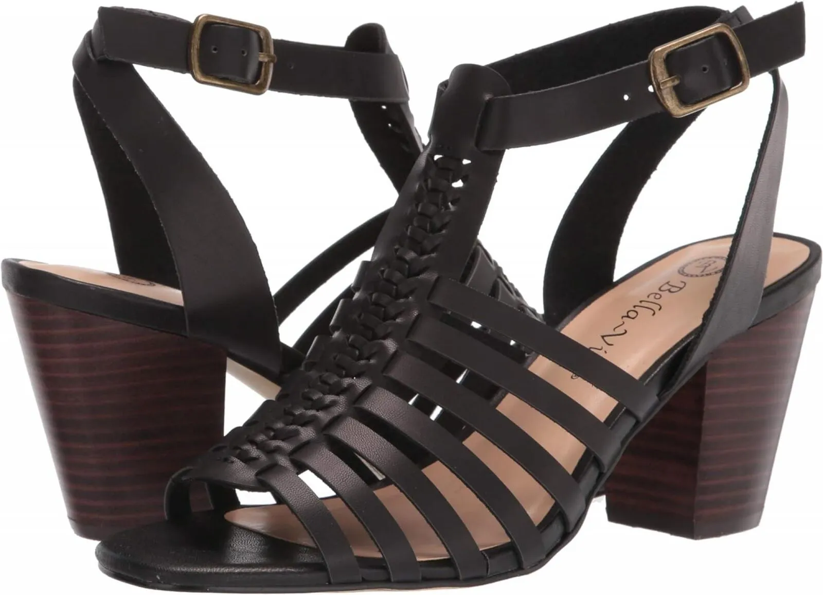 Bella Vita Women's Block Heel Sandal Heeled Shoes JODI Black 11W