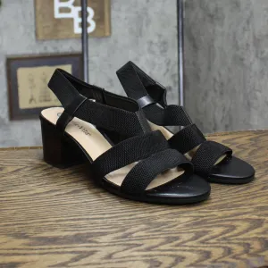 Bella Vita Women's Block Heel Sandal Heeled Shoes JODI Black 11W