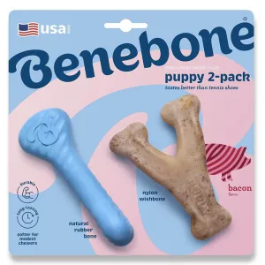 Benebone Puppy 2-Pack Wishbone and Rubber Bone