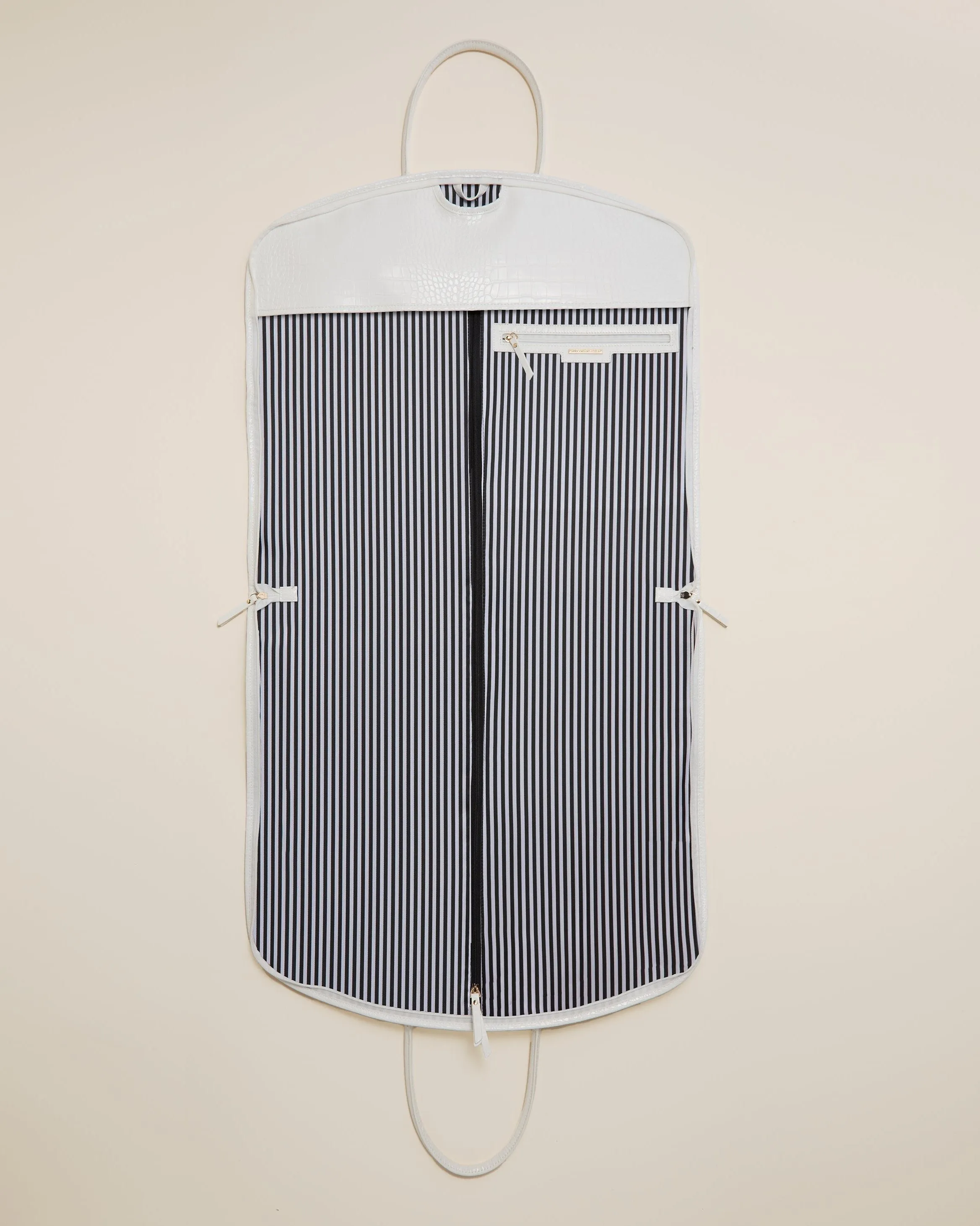 Bon Voyage Garment Bag - White Crocodile