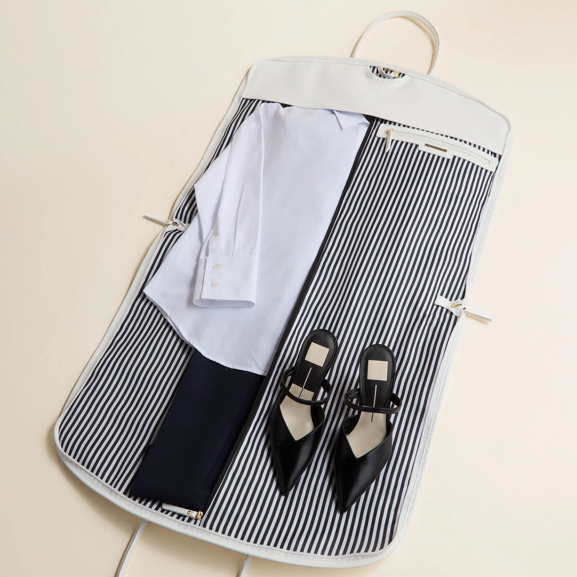 Bon Voyage Garment Bag - White Crocodile