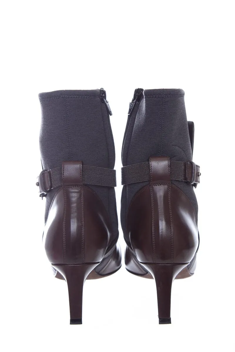 Brunello Cucinelli Brown Leather Booties SZ 39