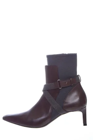 Brunello Cucinelli Brown Leather Booties SZ 39