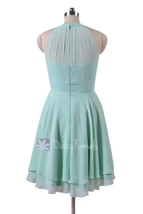 Chic Different Color High Low Mismatched Dresses - Grey & Navy (MM81)