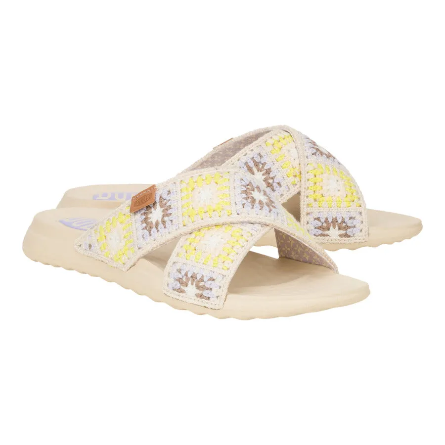 Christi Slide Cottage Crochet - Egret/Lavender/Multi