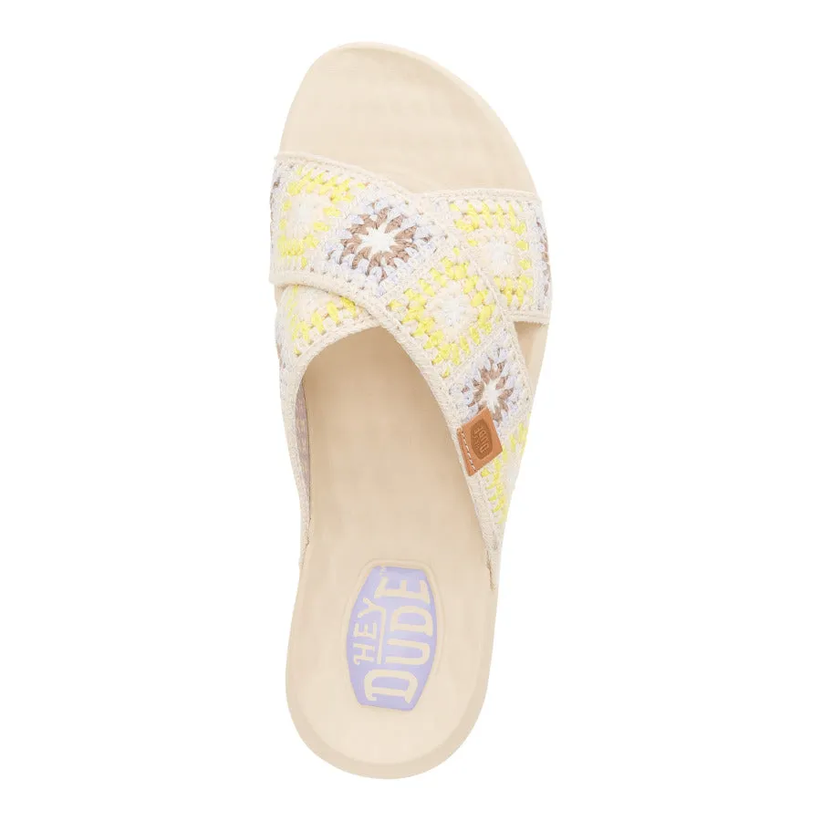 Christi Slide Cottage Crochet - Egret/Lavender/Multi