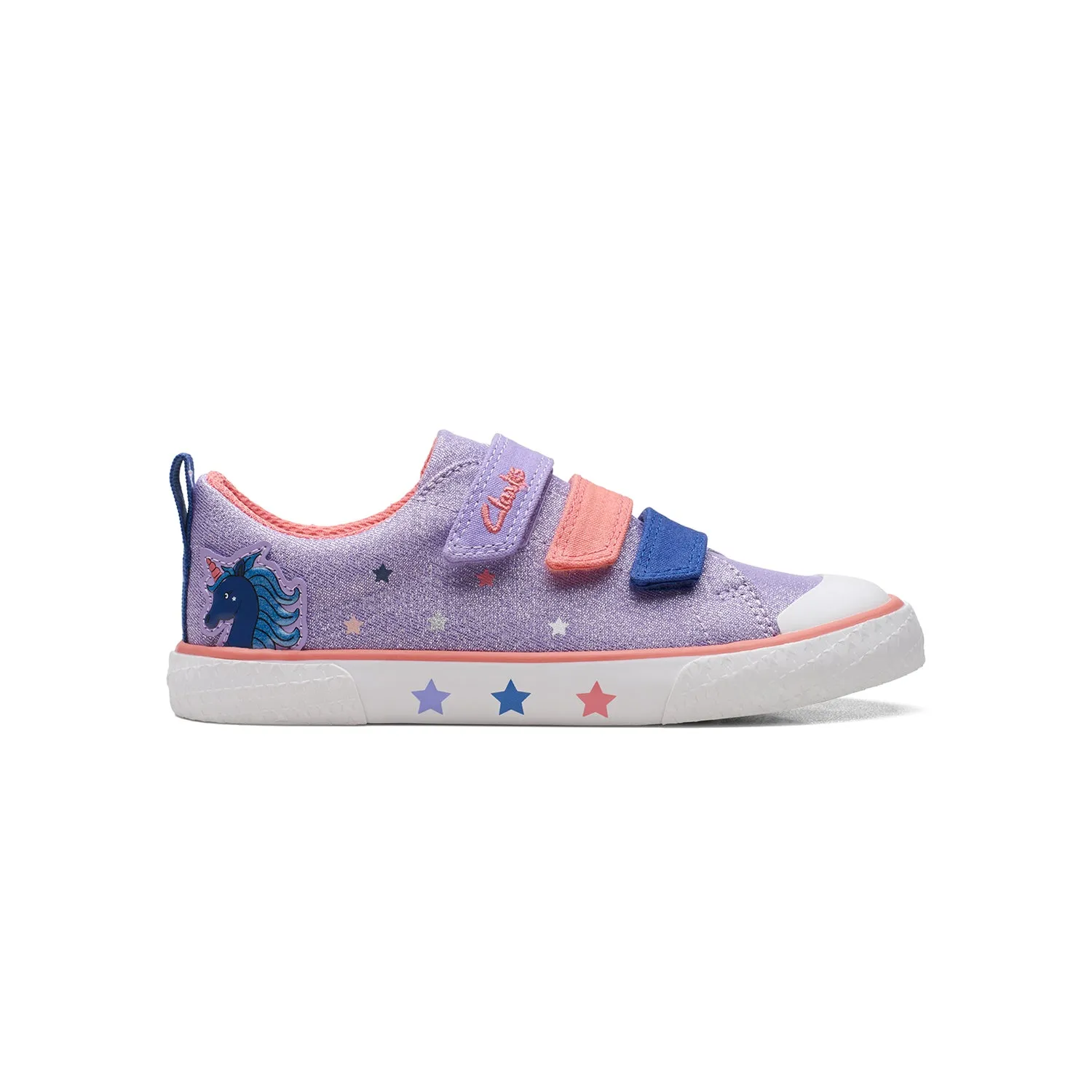 CLARKS GIRLS FOXING PLAY KID. (WIDE FIT)