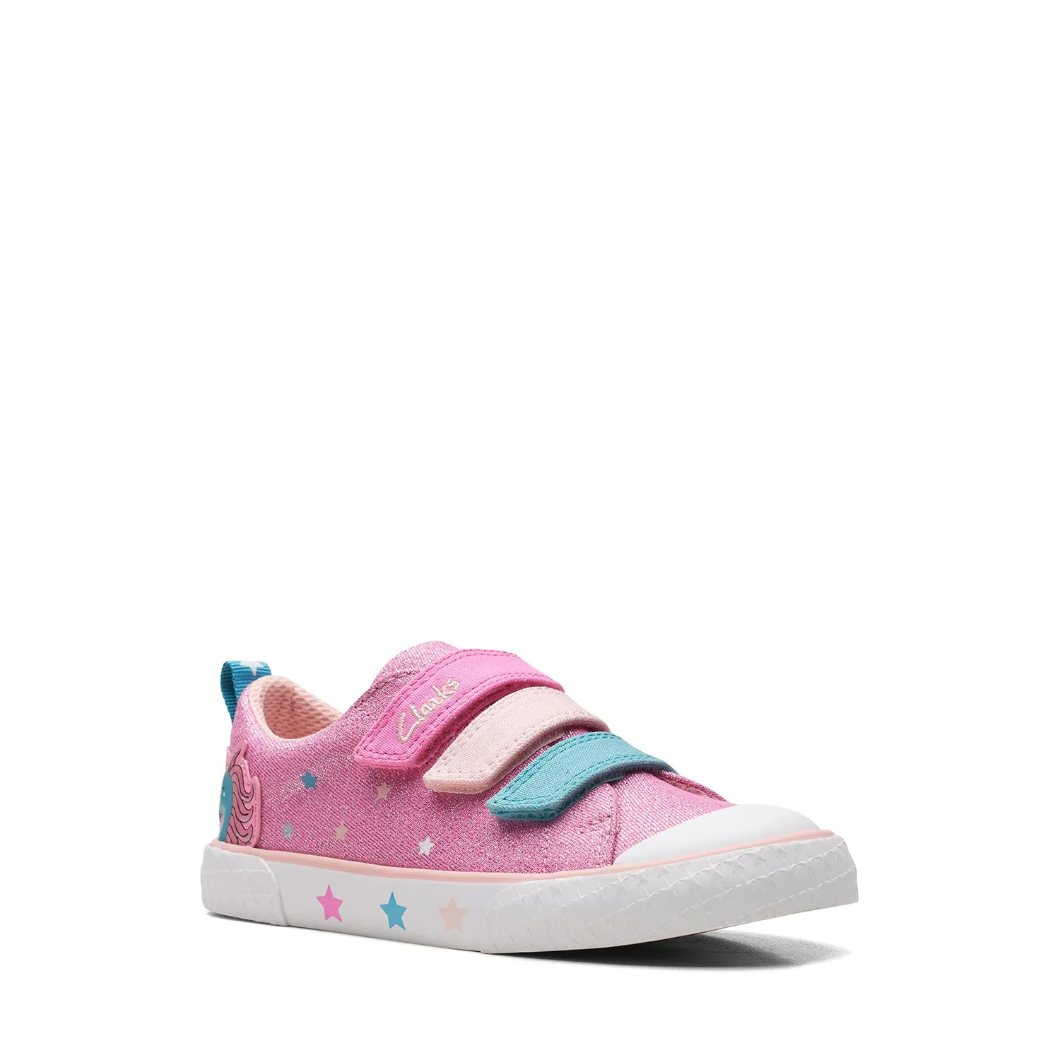 CLARKS GIRLS FOXING PLAY KID. (WIDE FIT)