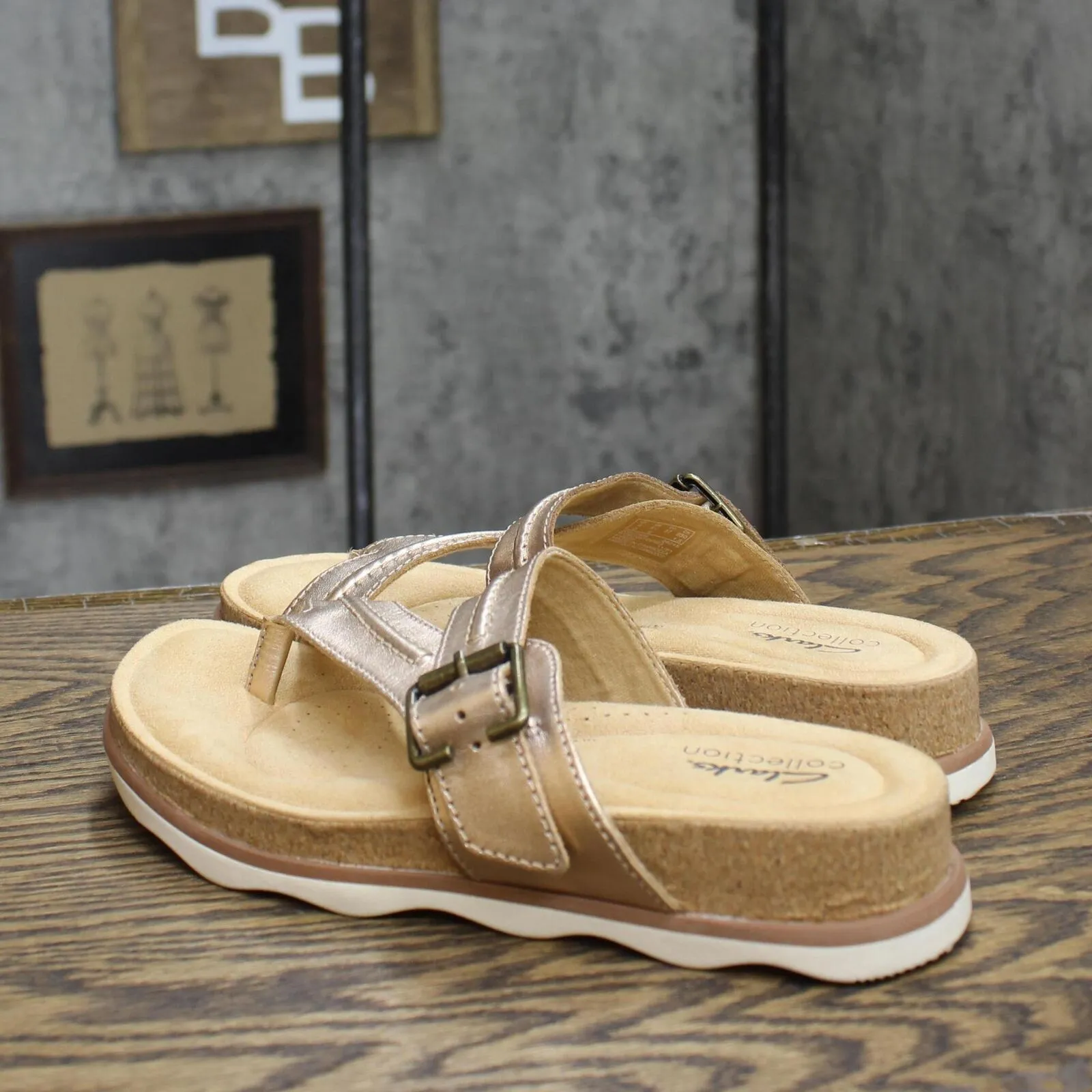 Clarks Women's Collection Brynn Madi Sandal Shoes 26164771 Rose Gold 6.5M