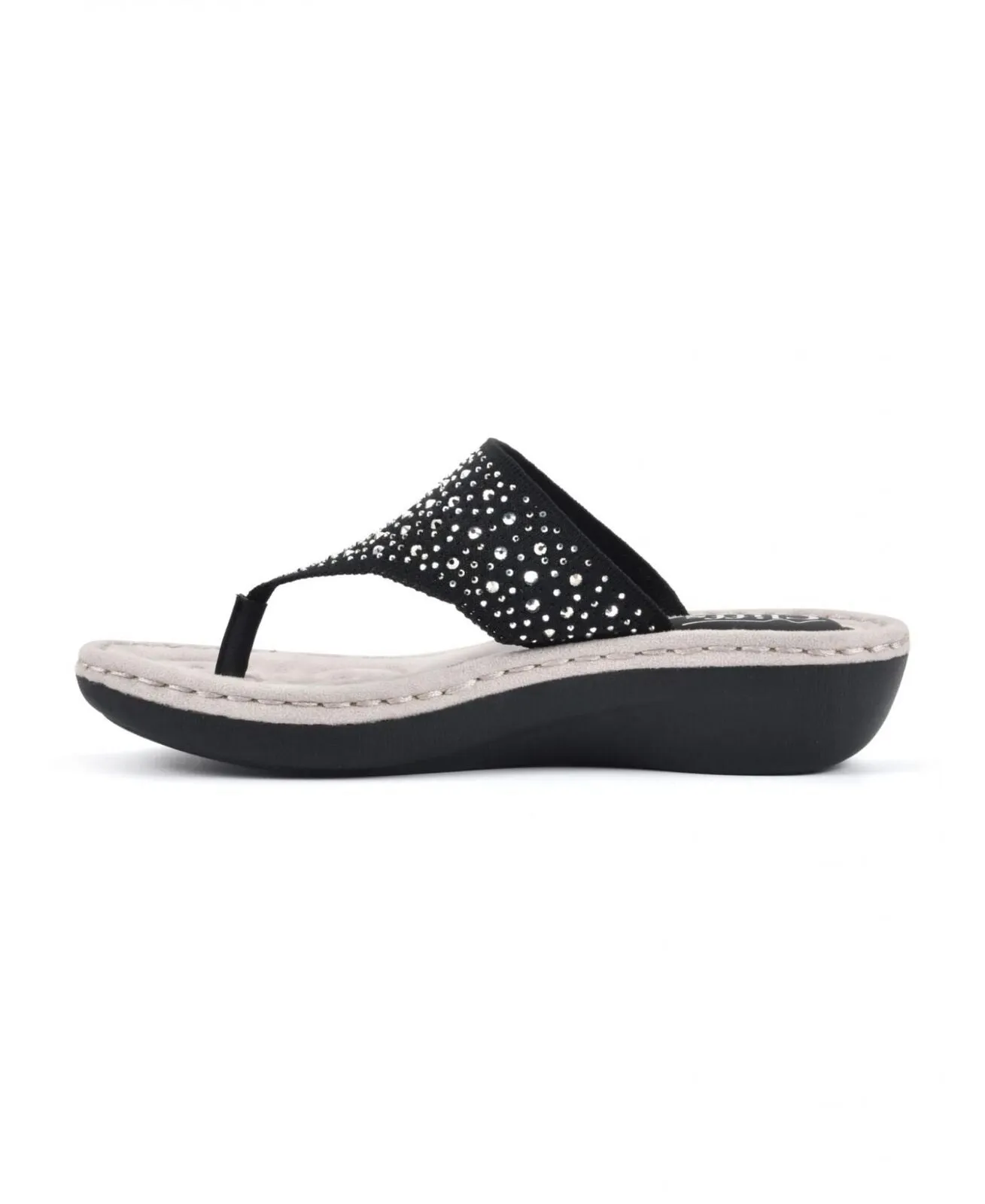 Cliffs By White Mountain Calling Women's Thong Sandal Black / Fabric 10M