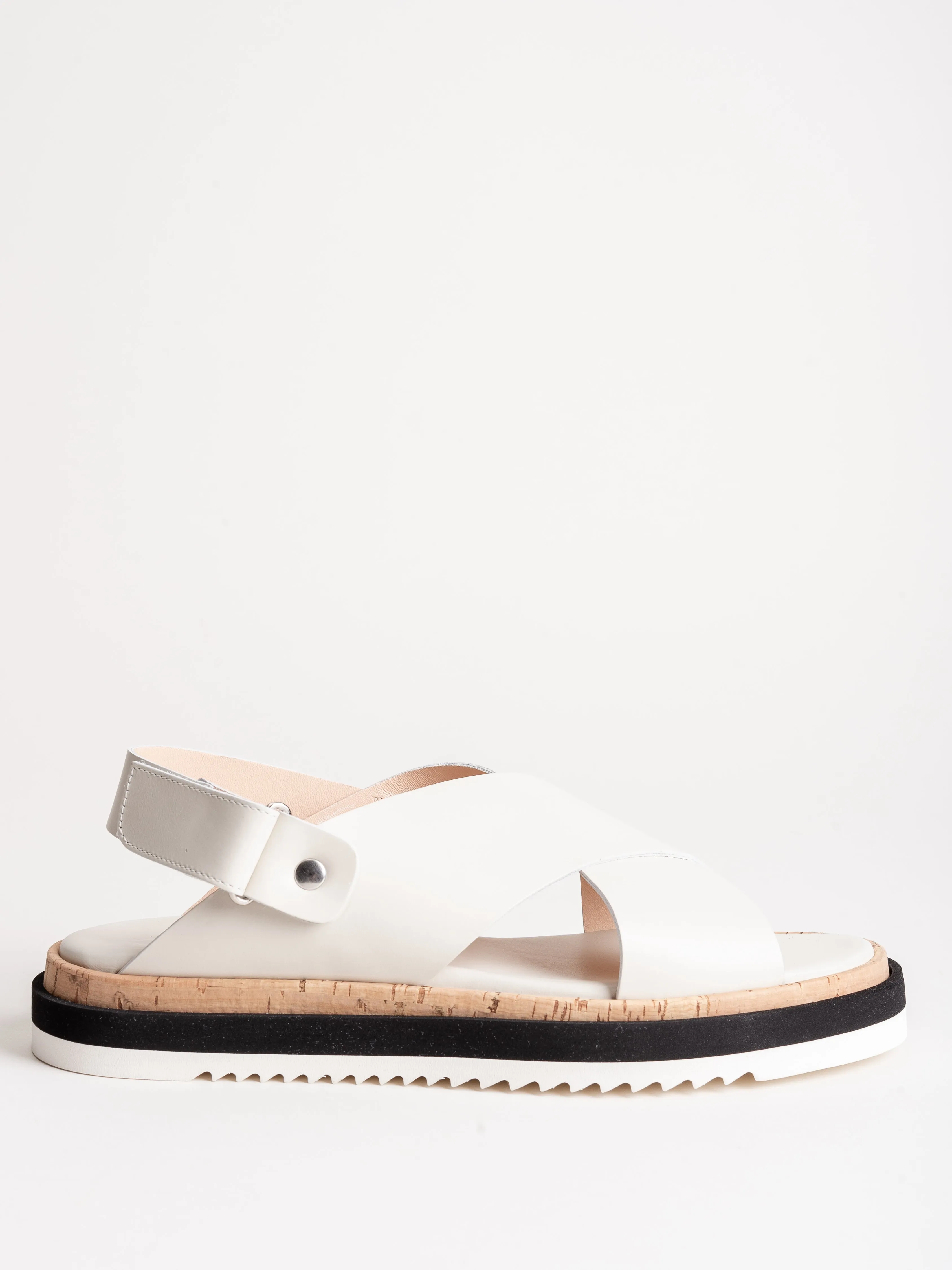 criss-cross sandal - off white