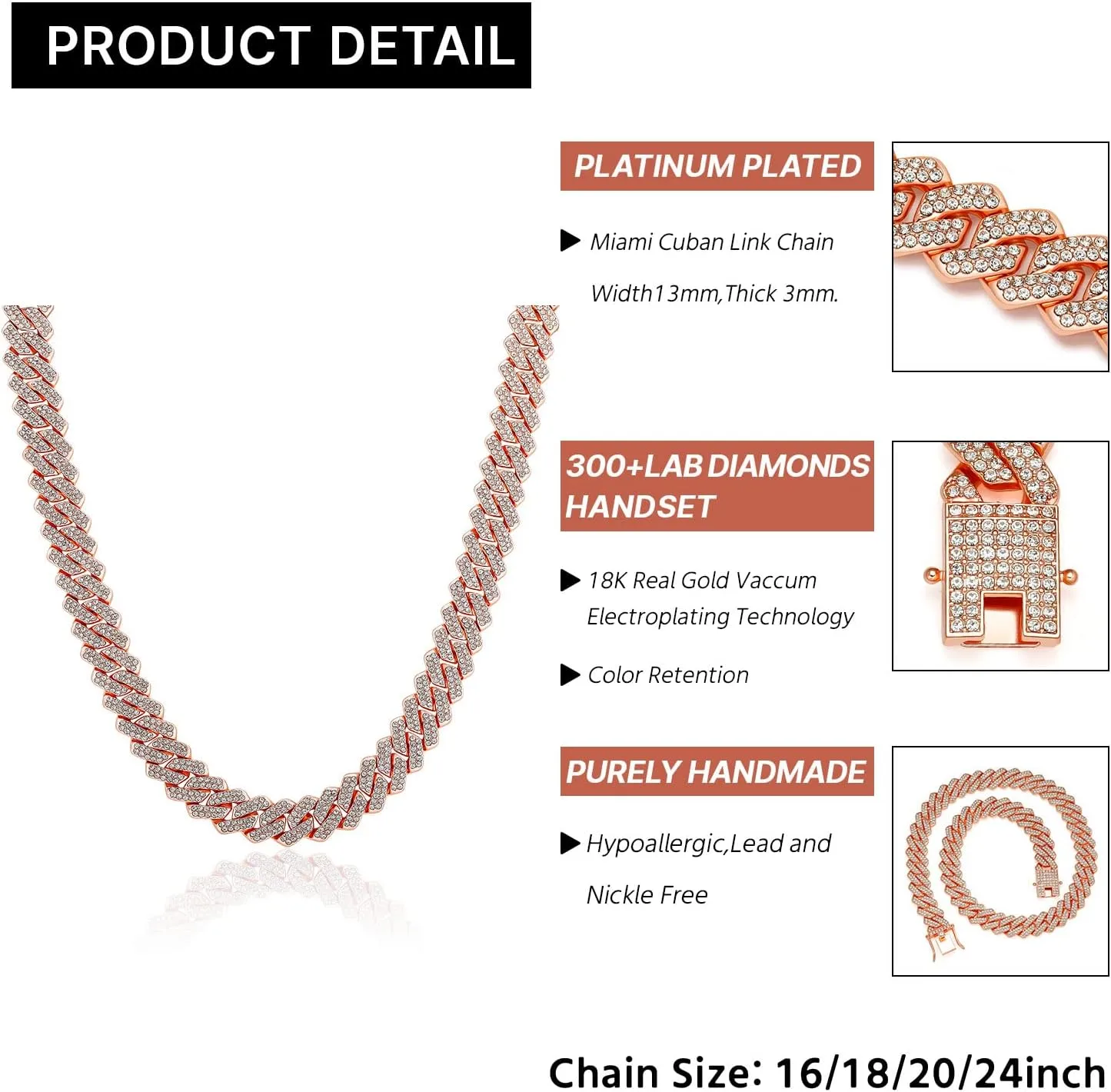 Cuban Link Chain For Men Women