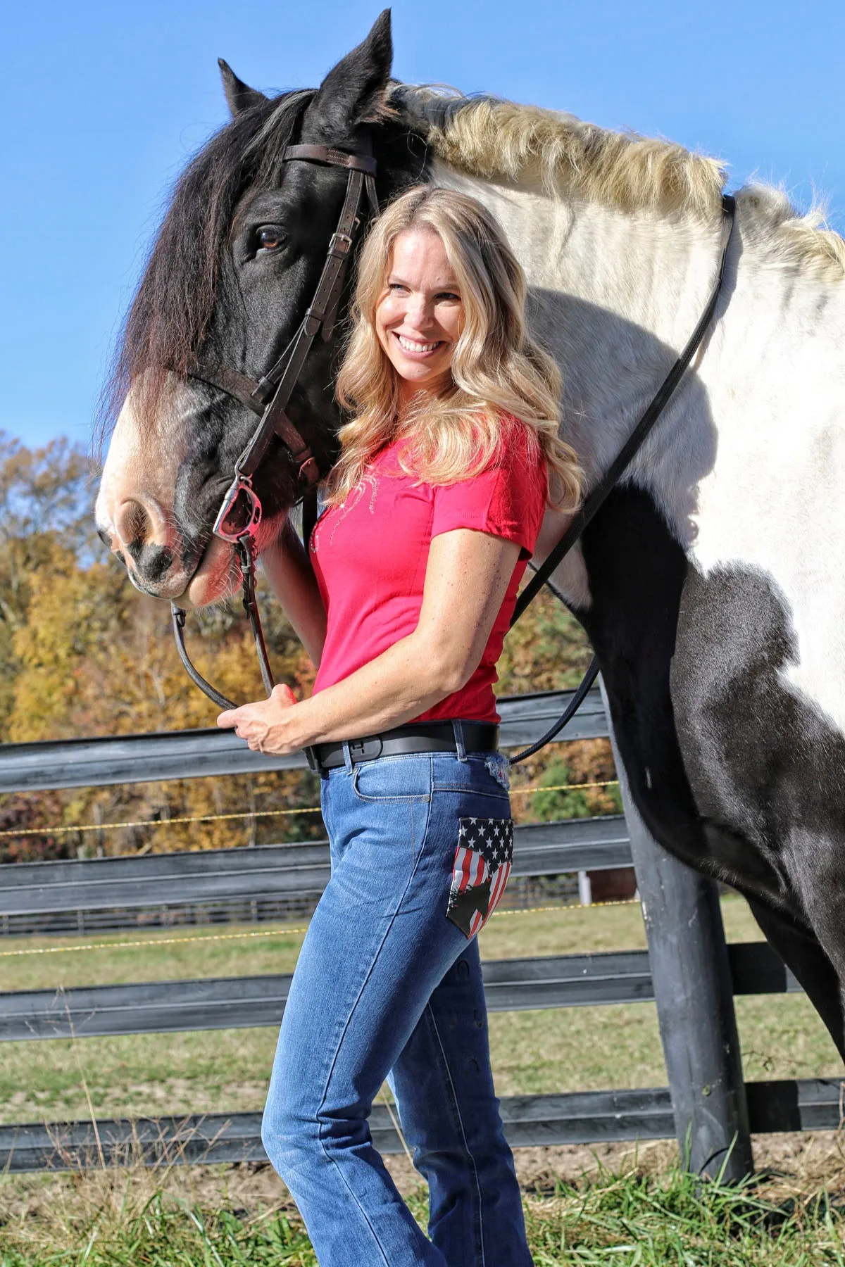 Curvy Mare | Western Boot Cut Jeans | American Flag