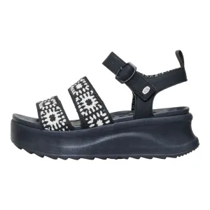 Delray Buckle Cottage Crochet - Black/White