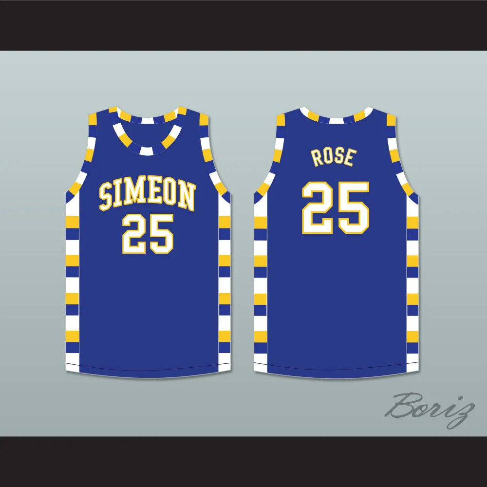 Derrick Rose 25 Simeon Career Academy Wolverines Royal Blue Basketball Jersey
