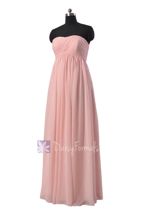 Dusty Rose Beach Wedding Party Dress Empire Beach Party Dress Maternity Formal Dress (BM10821L)