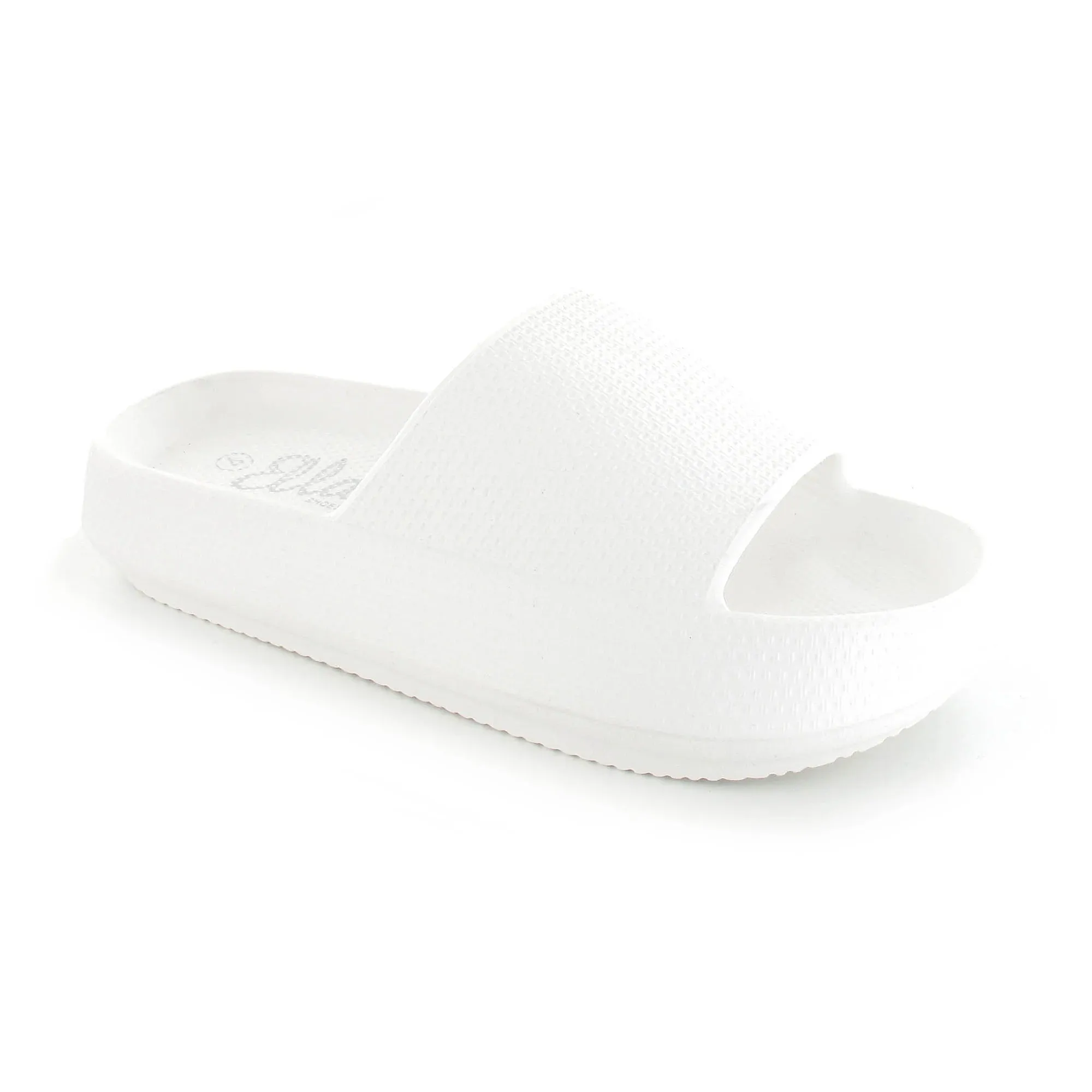 Ella Cloud Cushioned Lightweight Slip On Sliders In White
