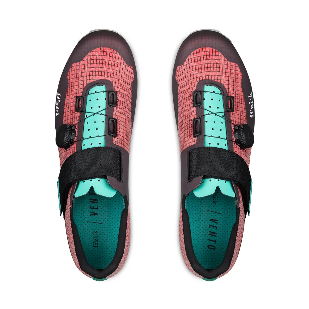 FIZIK Zapatillas de Bicicleta Vento Ferox Carbon | Rojo-Turquesa