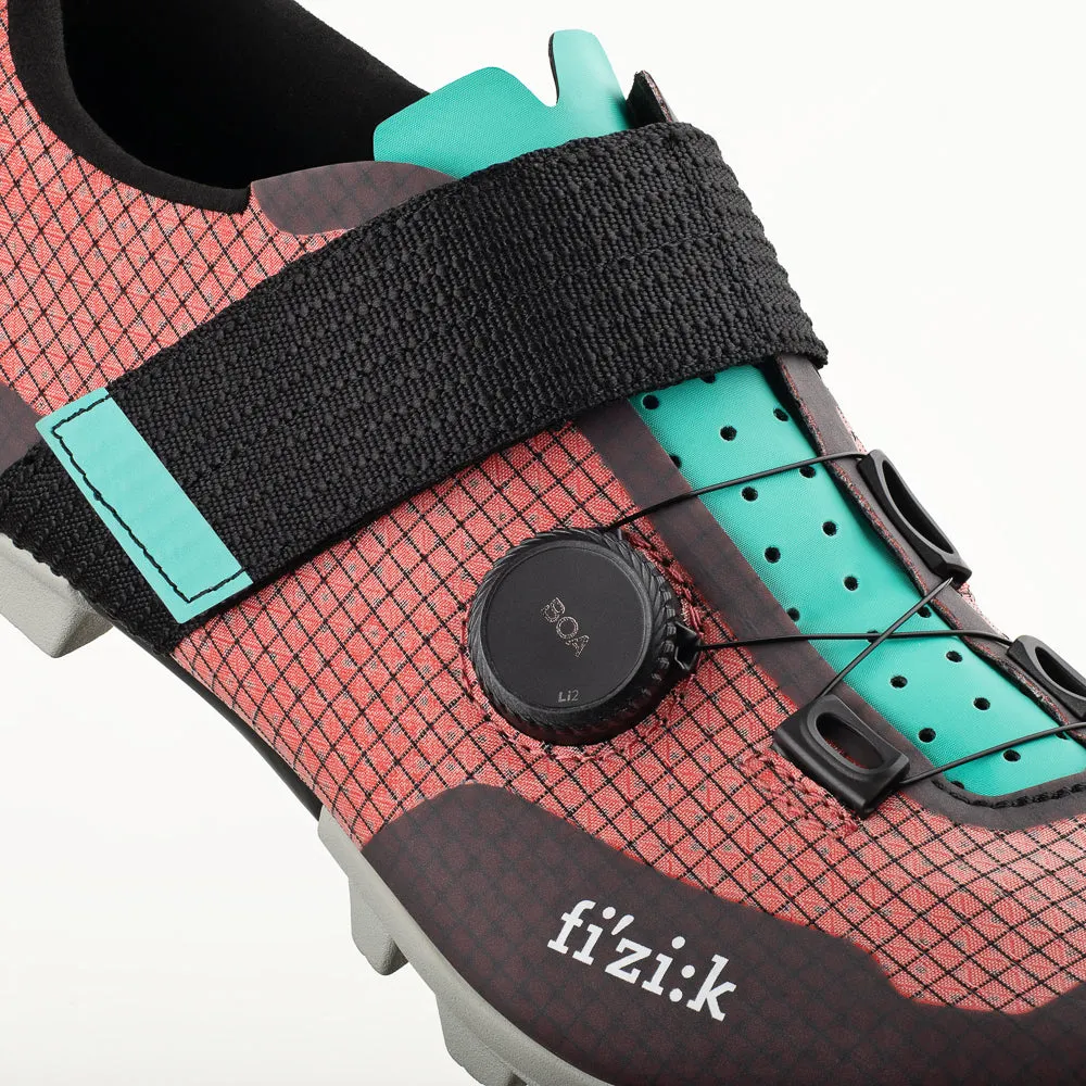 FIZIK Zapatillas de Bicicleta Vento Ferox Carbon | Rojo-Turquesa