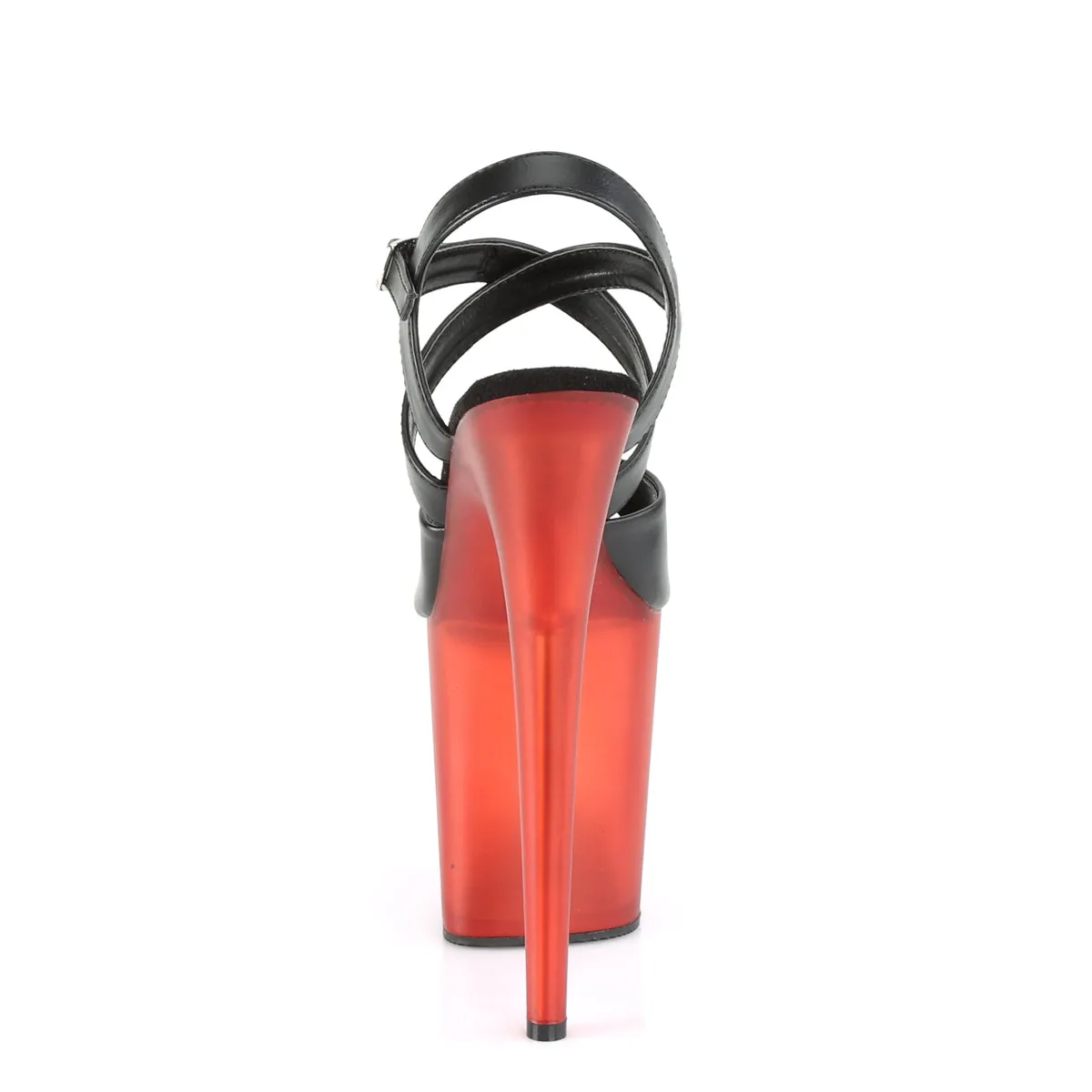 FLAMINGO-822T  Black Faux Leather/Frosted Red