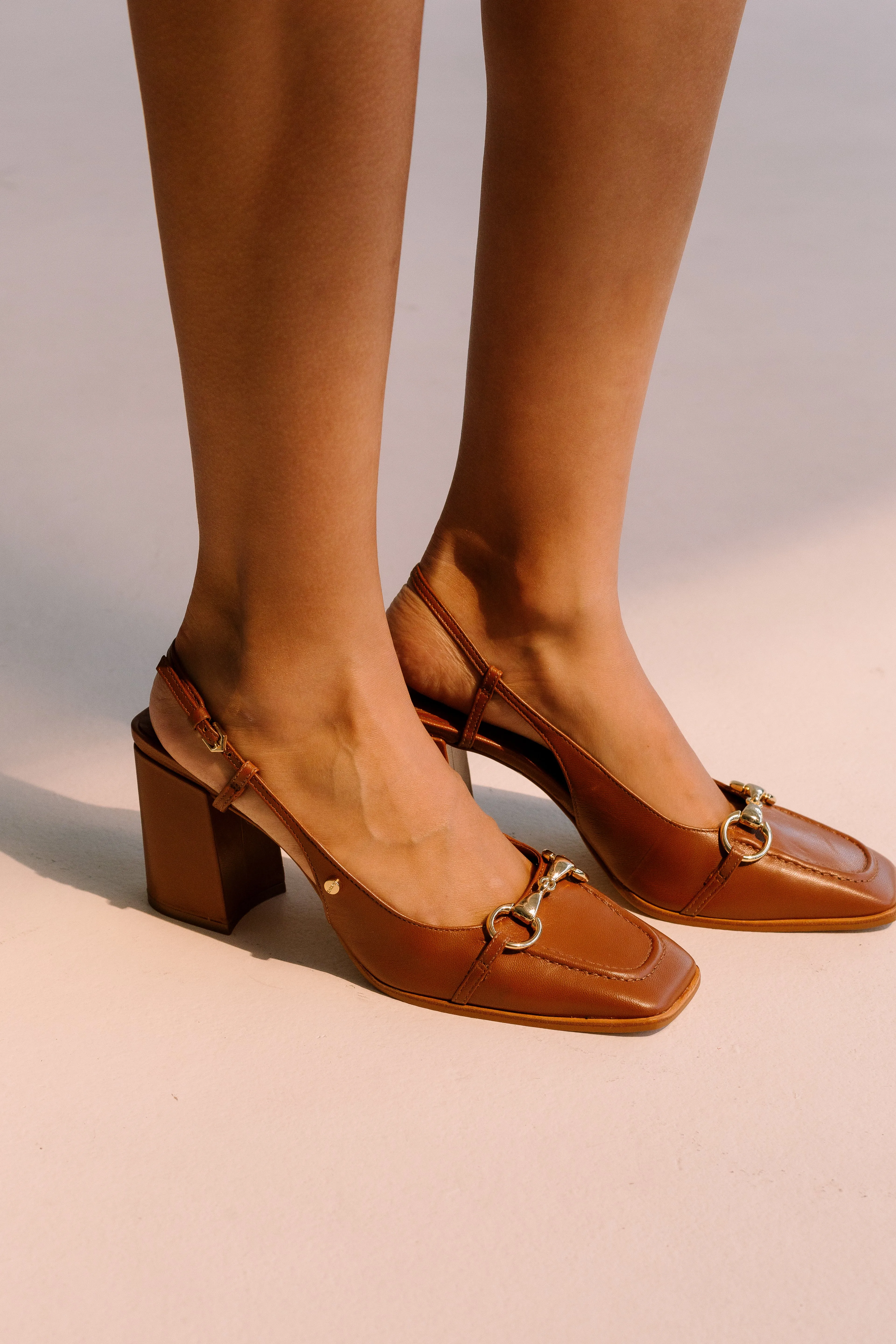 Francesca Sling-Back Pumps - Tan