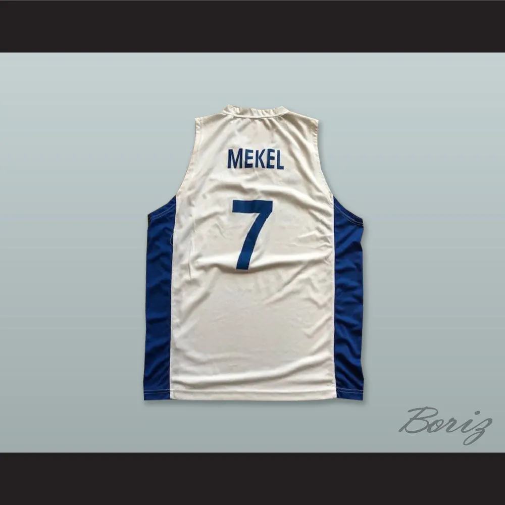 Gal Mekel 7 Israel White Basketball Jersey