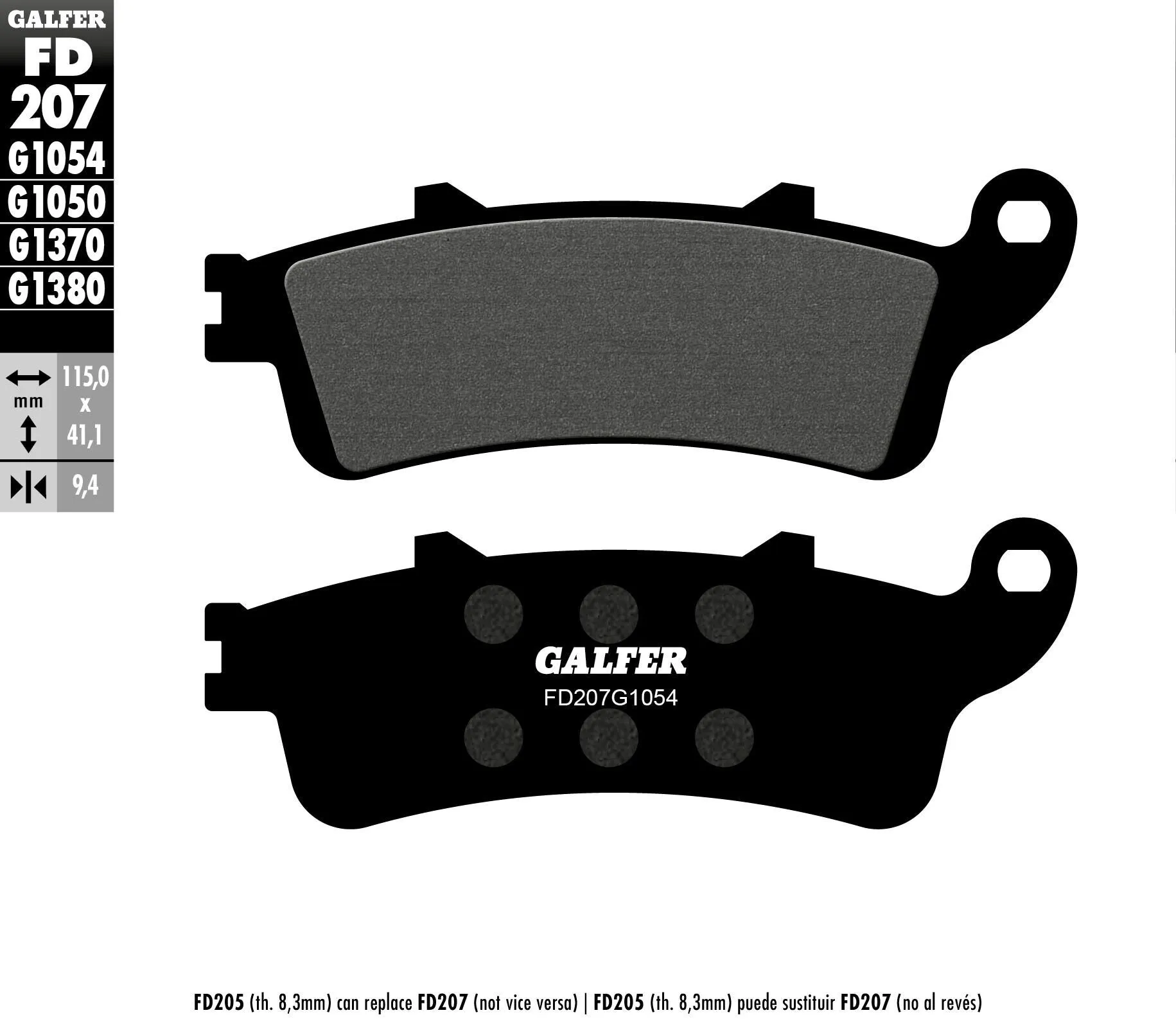 GALFER FD207G1054 Semi-Metallic Brake Pads