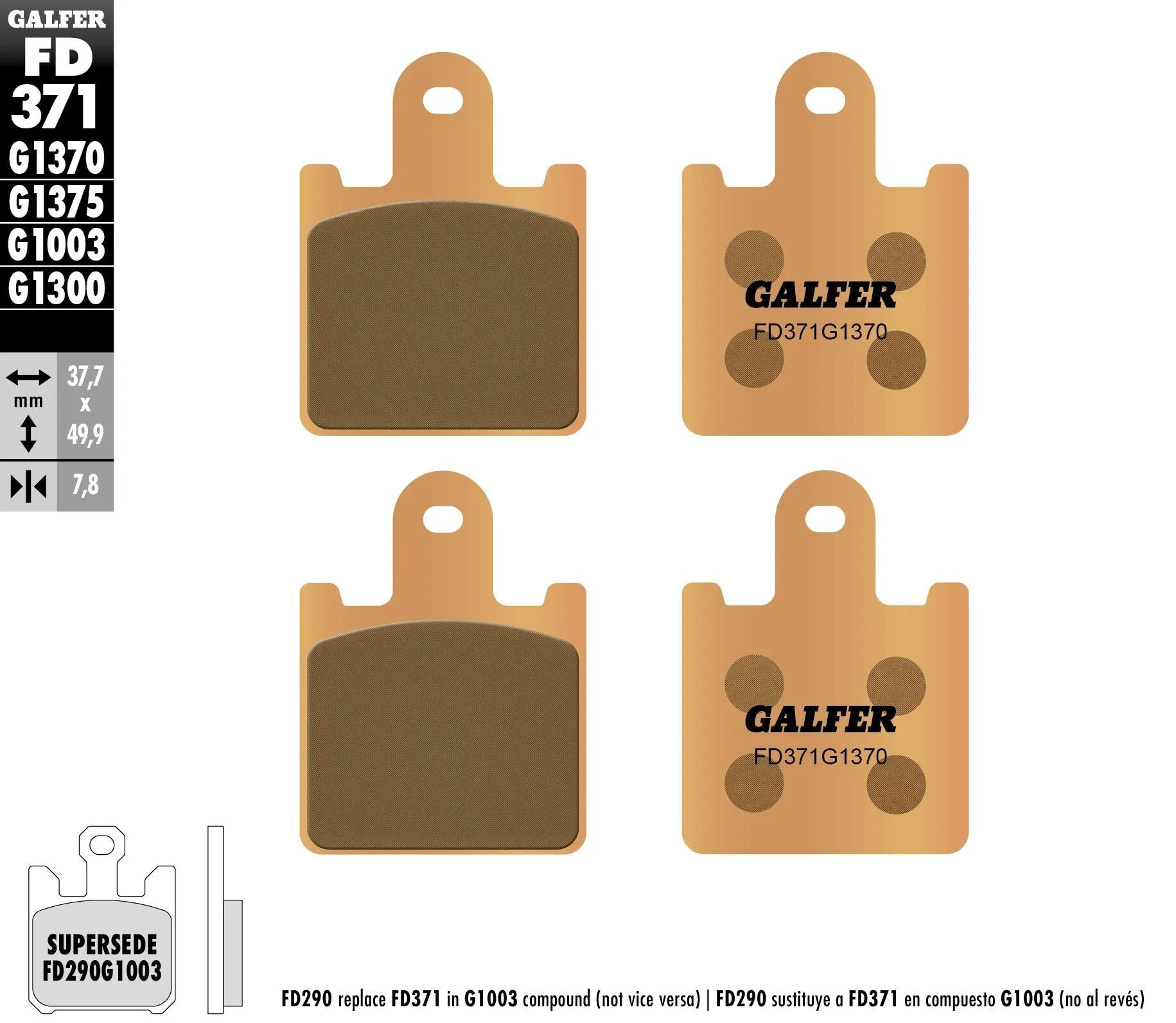 GALFER FD371G1370 HH Sintered Brake Pads