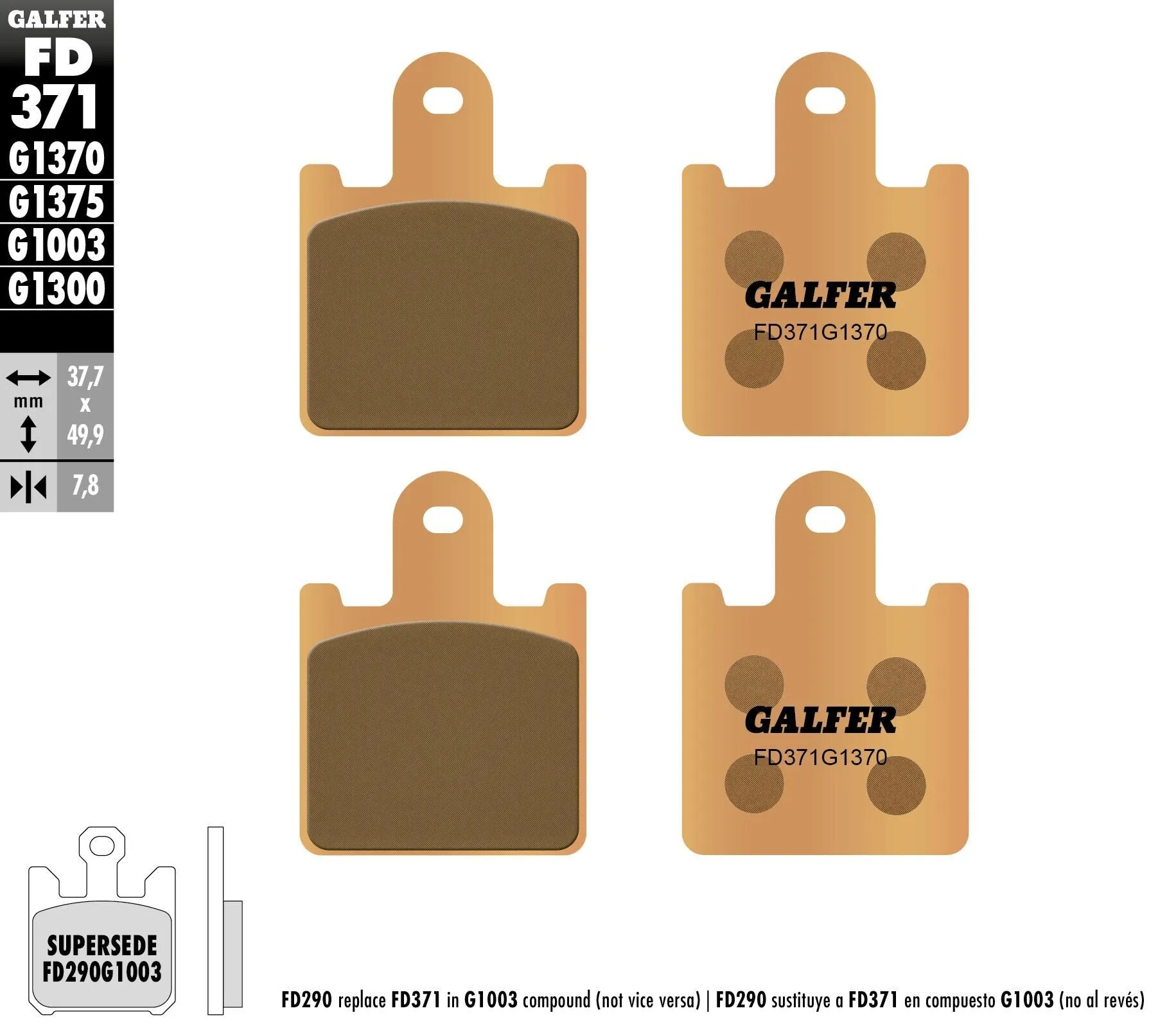 GALFER FD371G1370 HH Sintered Brake Pads