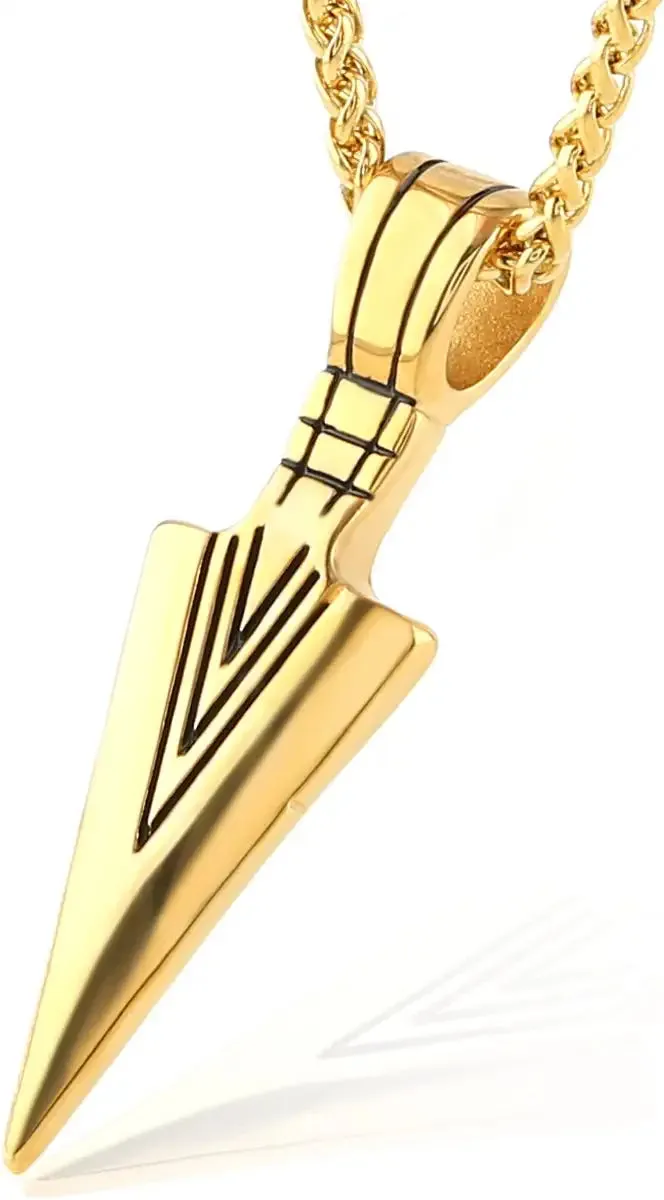 Gold Arrow 316 Stainless Steel Pendant Necklace