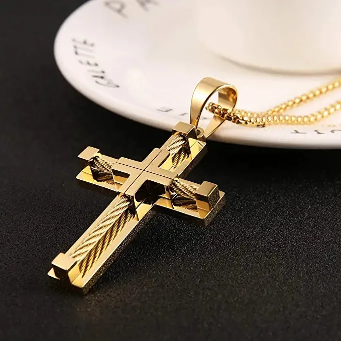 Gold Chain-Stainless Steel Cross Chain