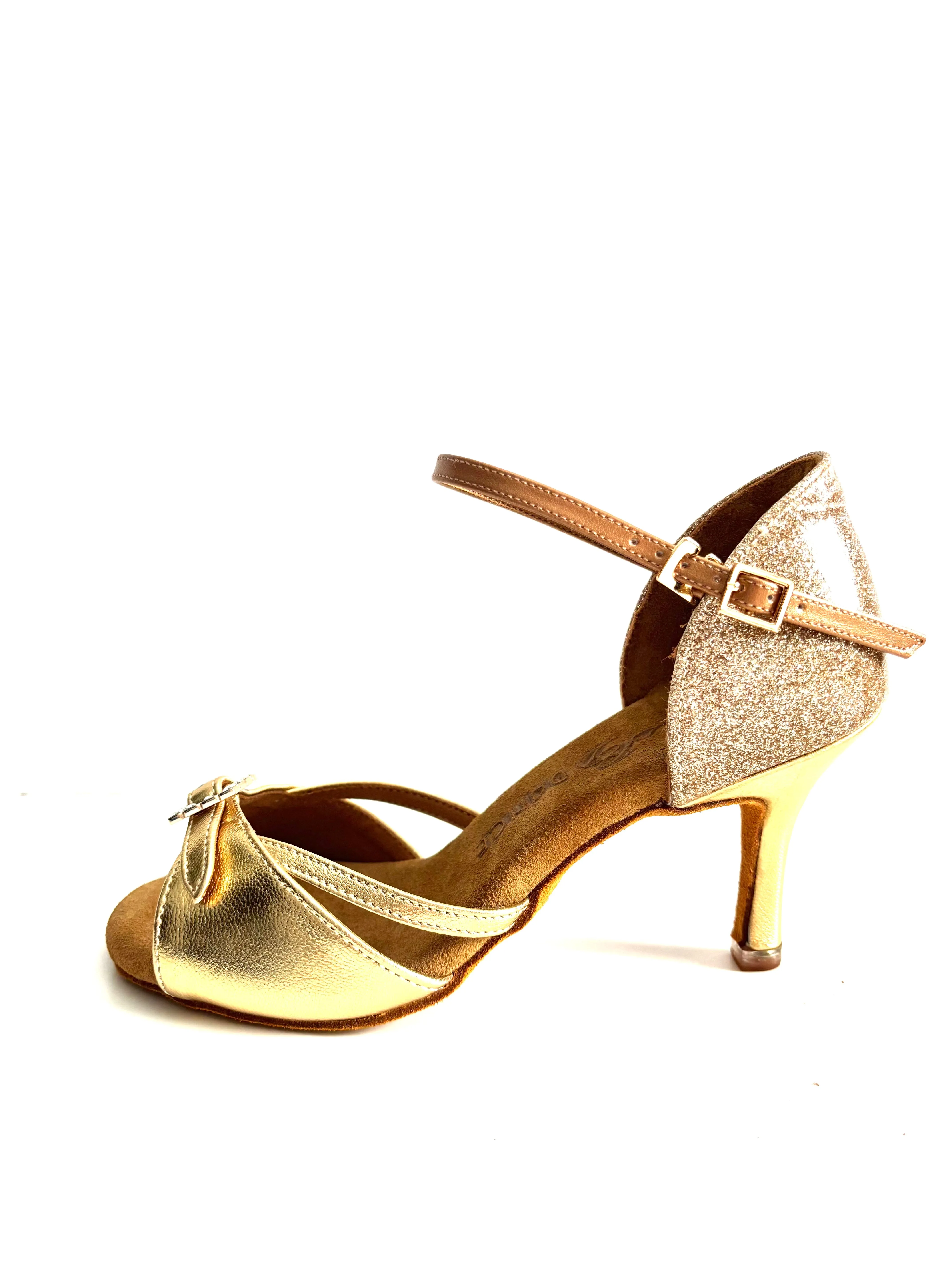 Gold Latin shoes - 75mm/ 3’ heel
