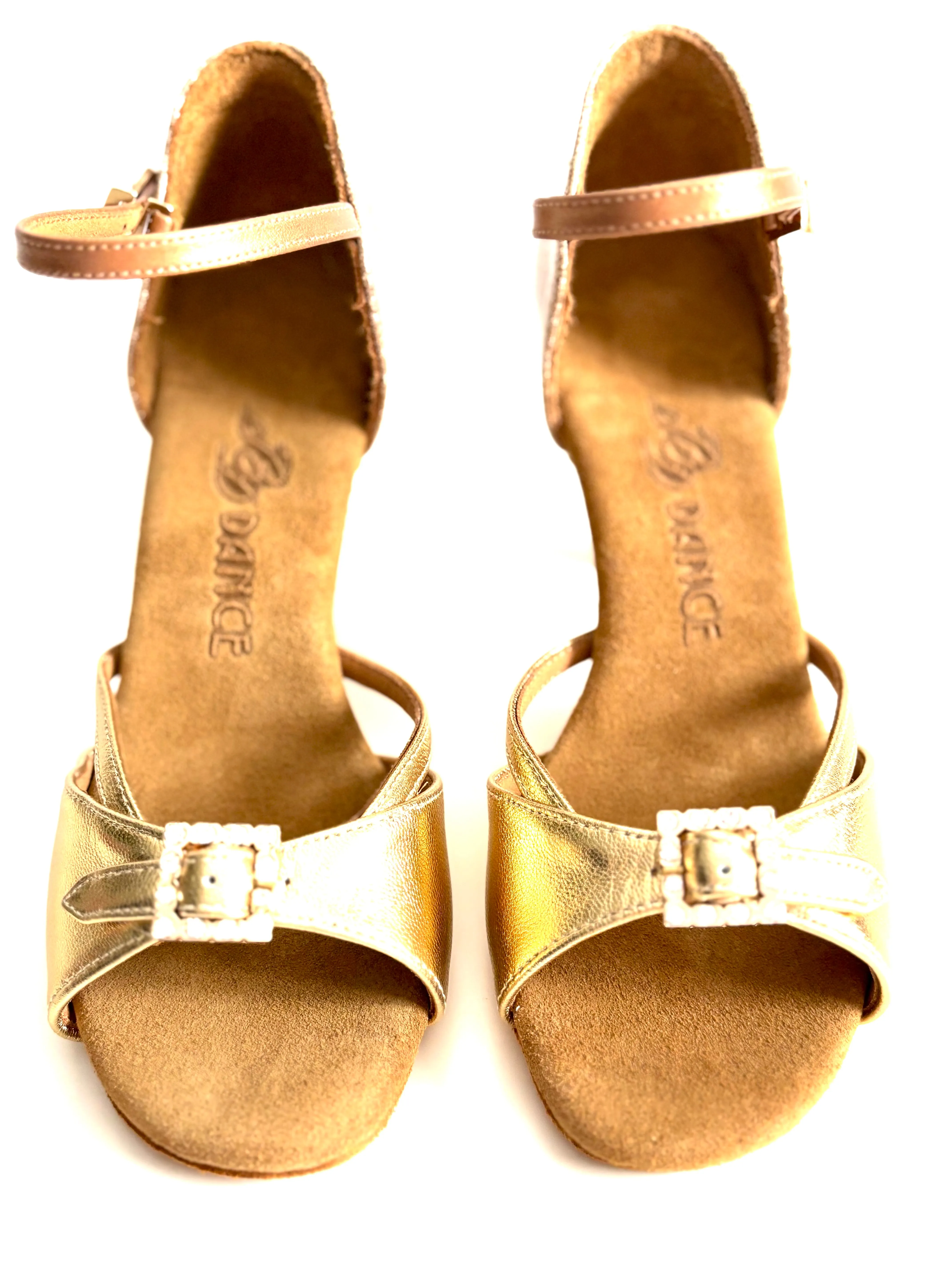 Gold Latin shoes - 75mm/ 3’ heel