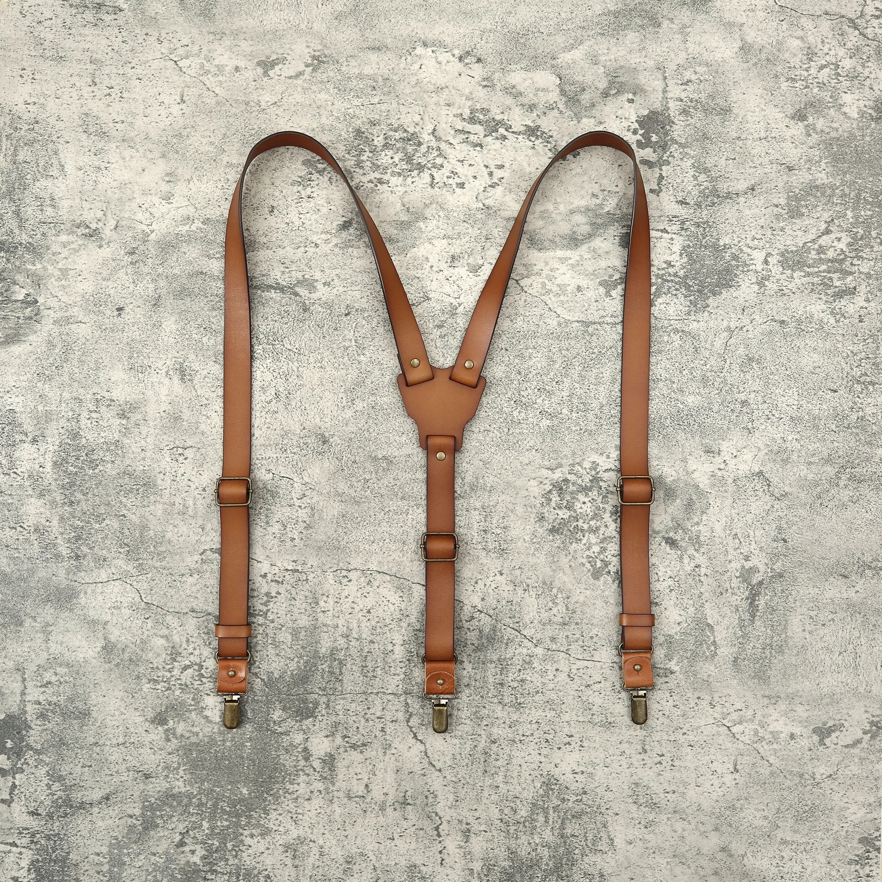 Groomsmen Gifts, Cognac Leather Suspenders, Groomsmen Suspenders, Best Man Proposal, Leather Suspenders for Groomsman Gift