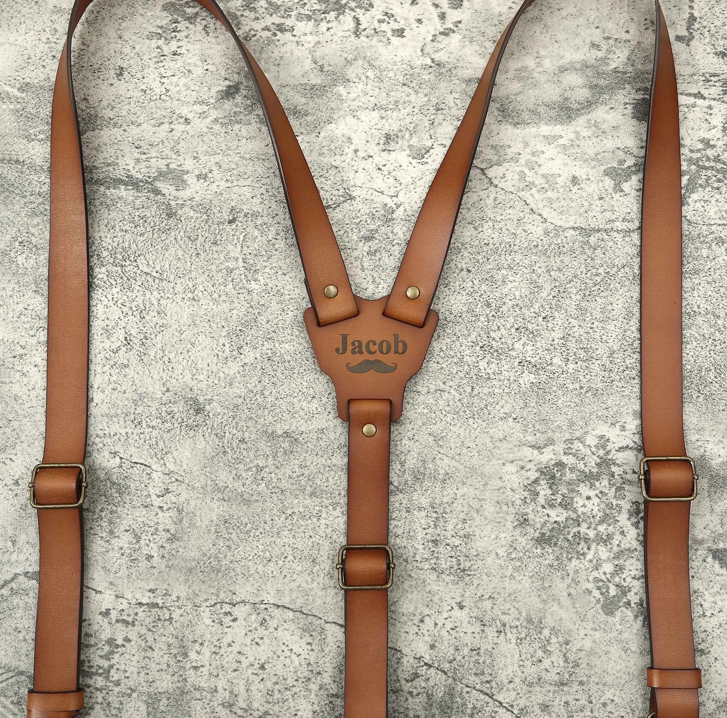 Groomsmen Gifts, Cognac Leather Suspenders, Groomsmen Suspenders, Best Man Proposal, Leather Suspenders for Groomsman Gift