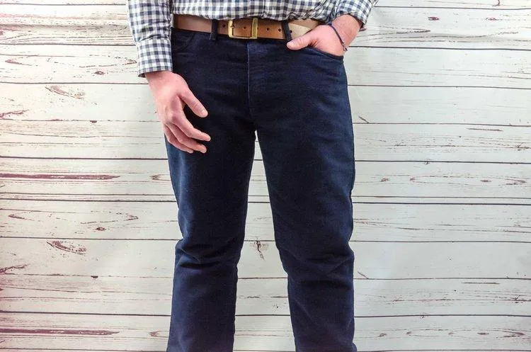 Gun Hill Men's Quality Moleskin Jeans midnight olive tan stone