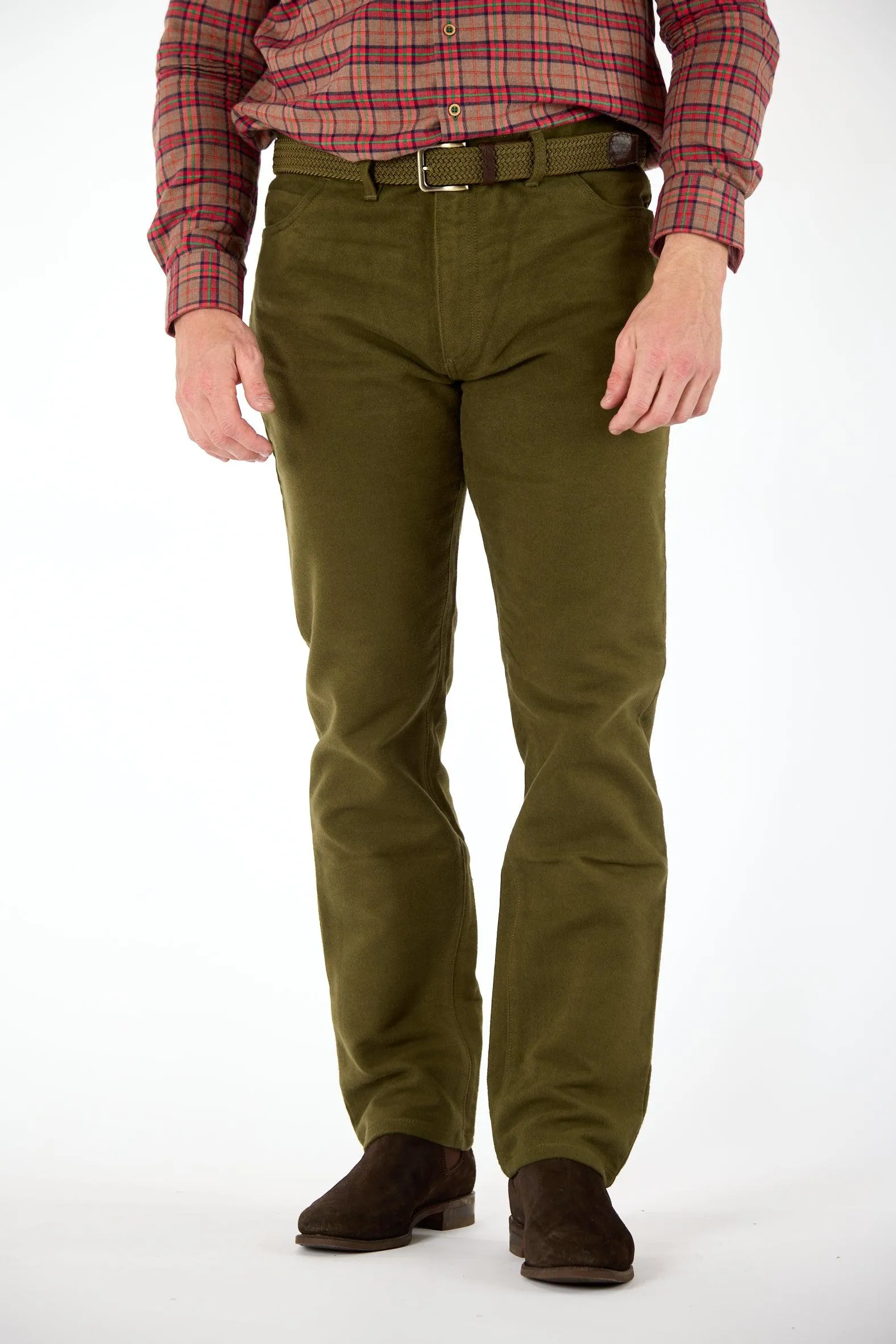 Gun Hill Men's Quality Moleskin Jeans midnight olive tan stone