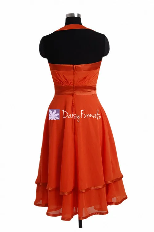 Halter Black Party Dress Full A Line Short Black Bridesmaids Dresses (BM5281)