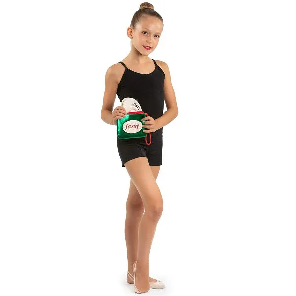 Jassy Rhythmic Gymnastics Shoe Pouch – Color: Metallic Silver