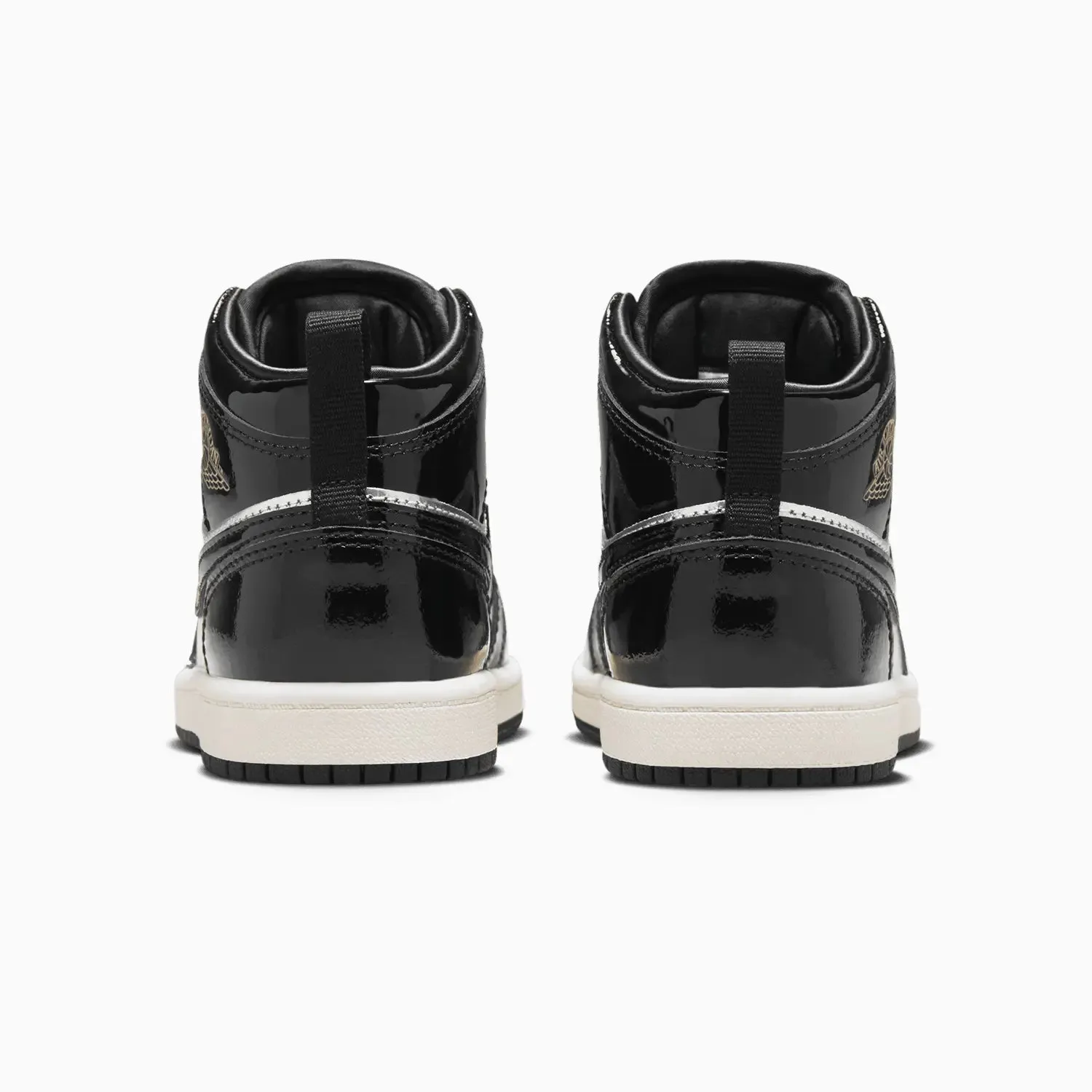 Kid's Air Jordan 1 Mid SE "Black Metallic Silver" Pre School