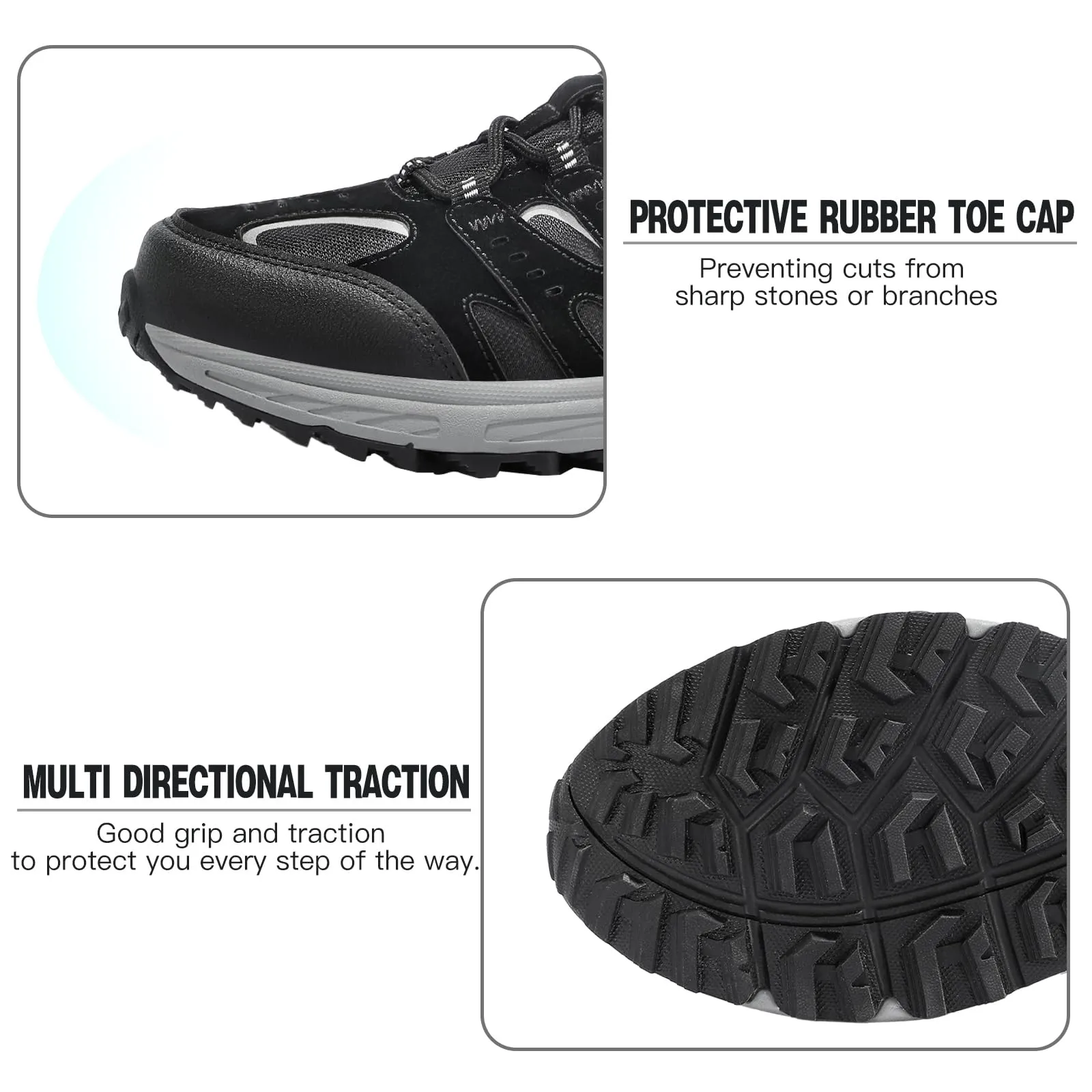 Kricely Men's Low Top Hiking Shoes Waterproof Suede Lightweight Anti Slip Trekking Shoes for Outdoor Trailing Camping Backpacking Running Walking